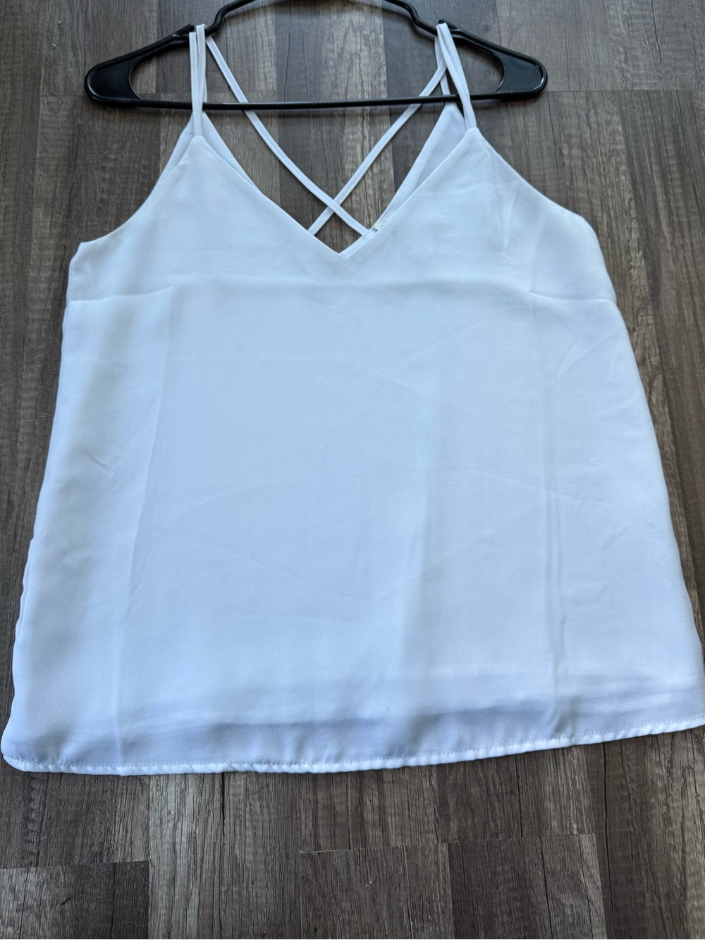 Stradivarius White Criss Cross Strappy Cami Top S Y2K Minimalist